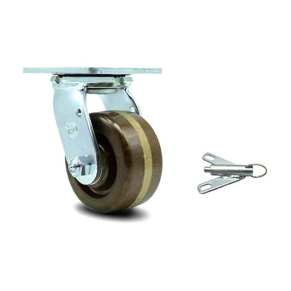 4 Inch High Temp Phenolic Swivel Caster with Roller Bearing and Swivel Lock SCC